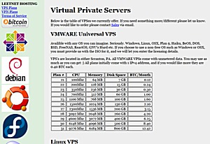 LeetNet Hosting - 0.24 BTC 128MB VMWare VPS in Scranton LeetNet Hosting - 0.24 BTC 128MB VMWare VPS in Scranton