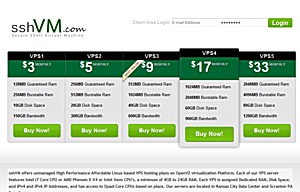 sshVM – $4.50 256MB OpenVZ VPS in Kansas City or Scranton sshVM – $4.50 256MB OpenVZ VPS in Kansas City or Scranton