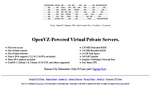 TinyVZ – $15/Year 128MB OpenVZ VPS in Kansas City TinyVZ – $15/Year 128MB OpenVZ VPS in Kansas City