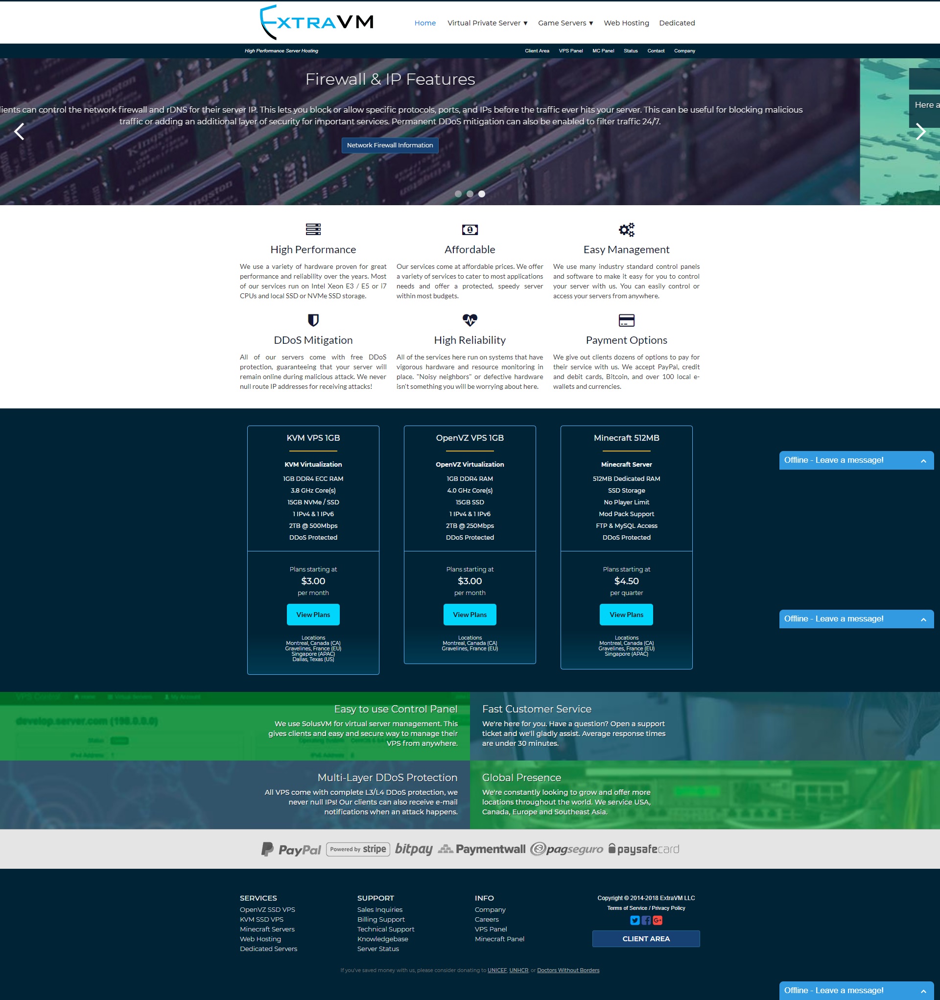 ExtraVM - KVM plans powered by NVMe SSD's and more!